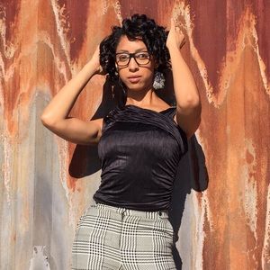 Grass Collection black ruched top xs